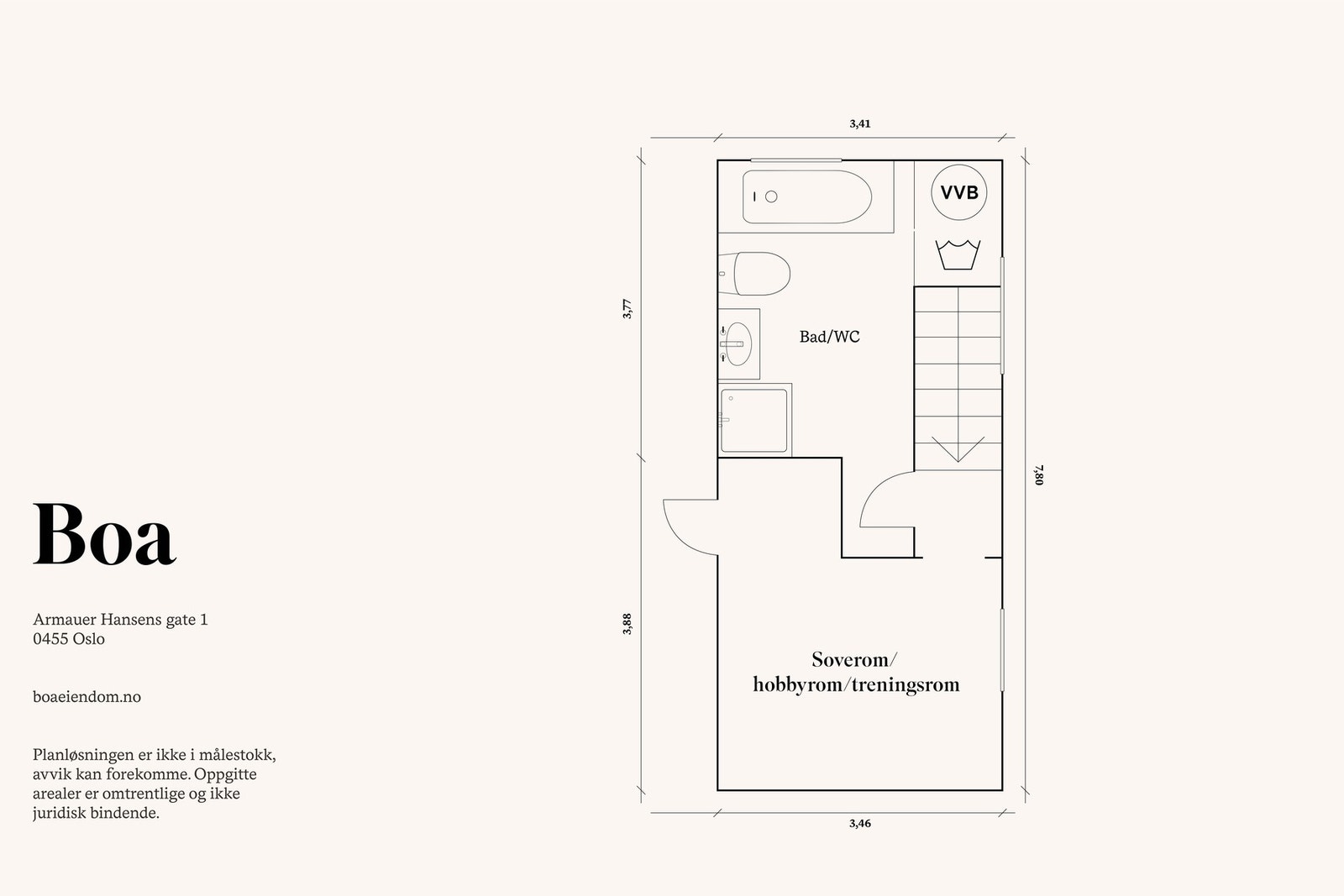 Kjeller: Trappegang, bad med opplegg for vaskemaskin og soverom/hobbyrom/treningsrom. Galleribilde
