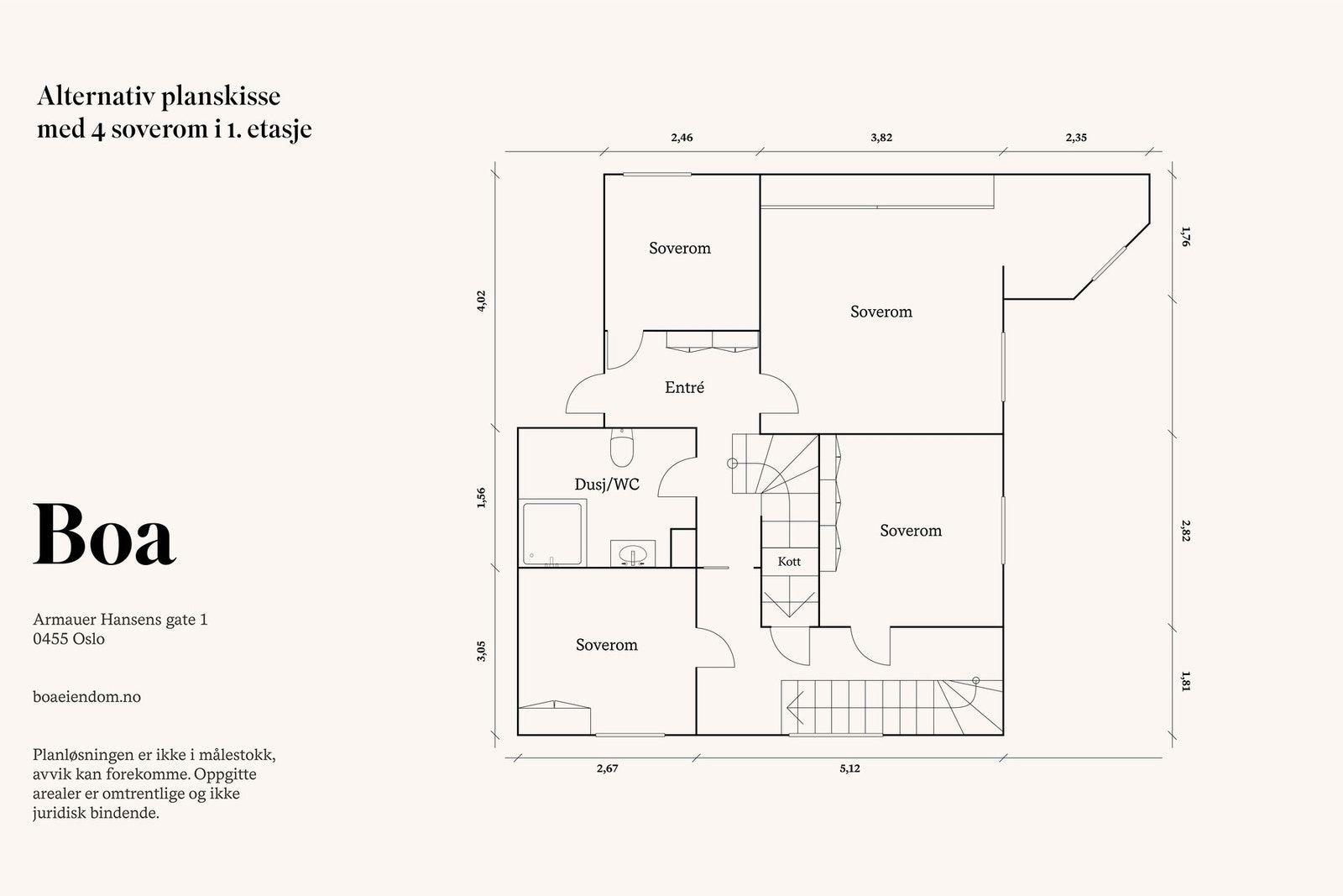 Eller man kan etablere et ekstra soveorm der entreen / hallen er i dag. Galleribilde