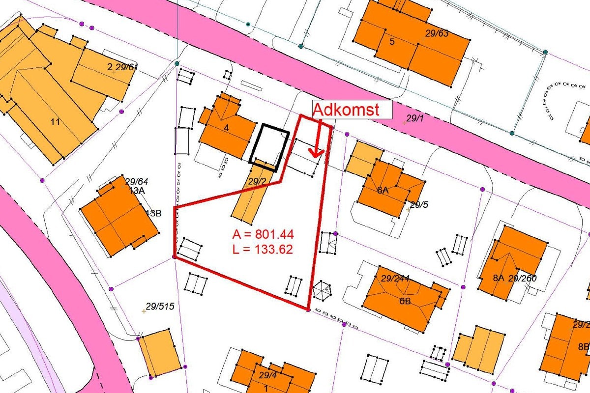 Situasjonskart som viser eiendommen utskilt Galleribilde