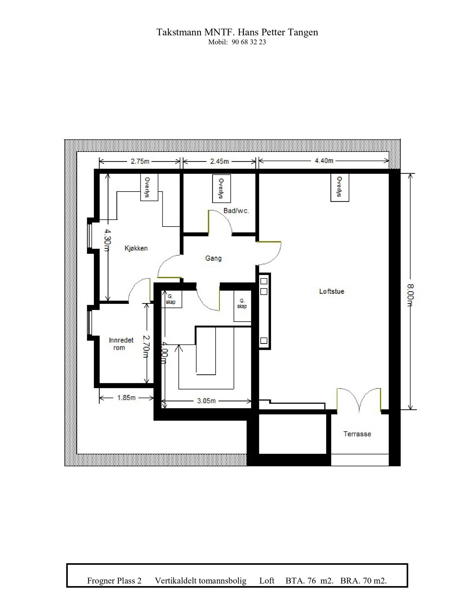 Plantegning - loft Galleribilde