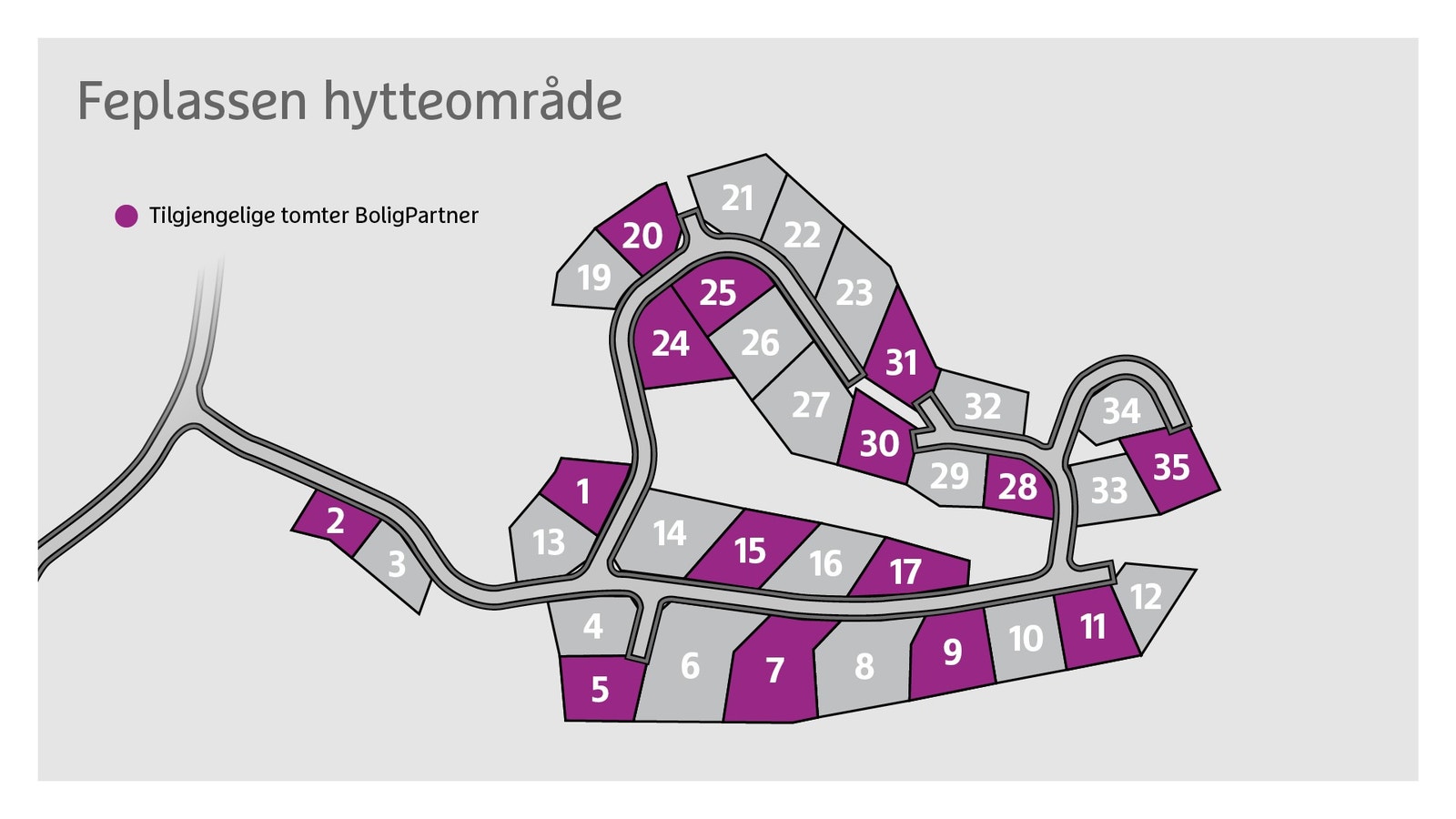 Kart med inndeling i tomter Feplassen Galleribilde