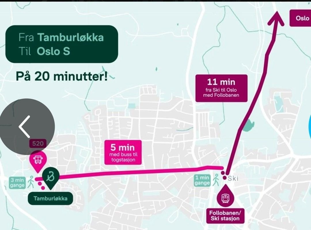 Kun 20 minutter til Oslo med kollektiv transport Galleribilde