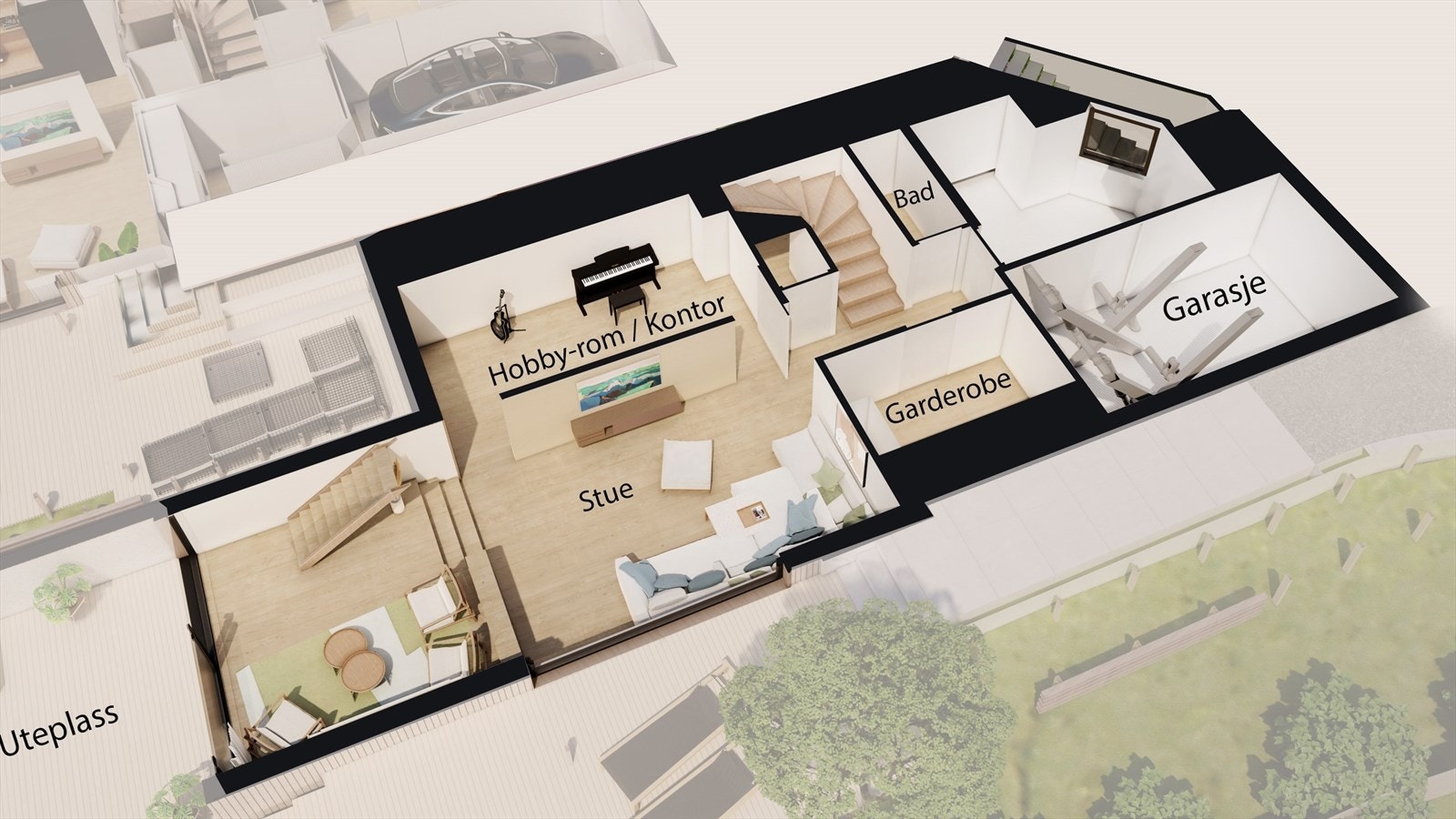 Plantegning 1.etg. Galleribilde