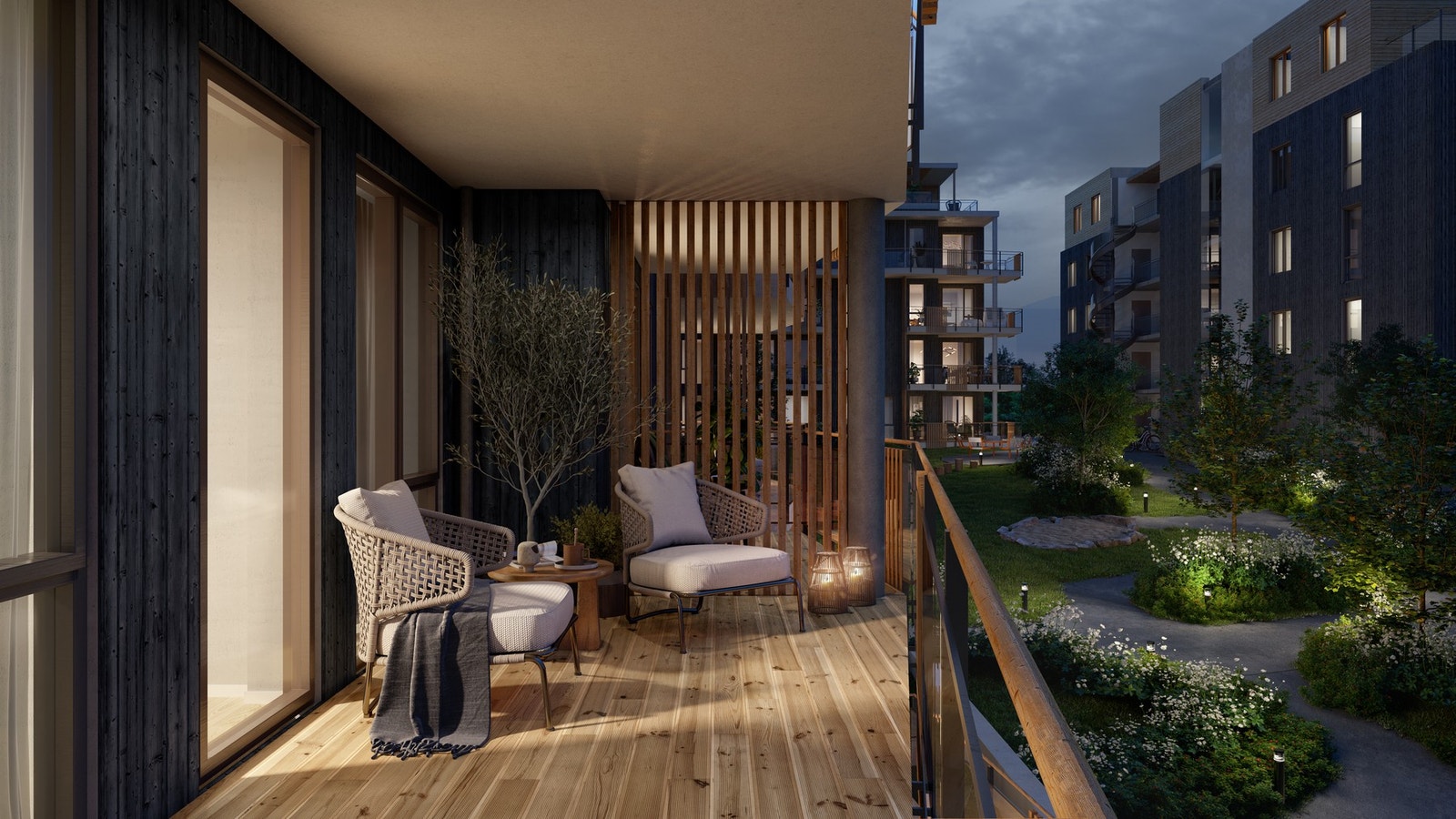 Illustrasjonsbilde terrasse på hele ca. 27 kvm på denne leiligheten Galleribilde