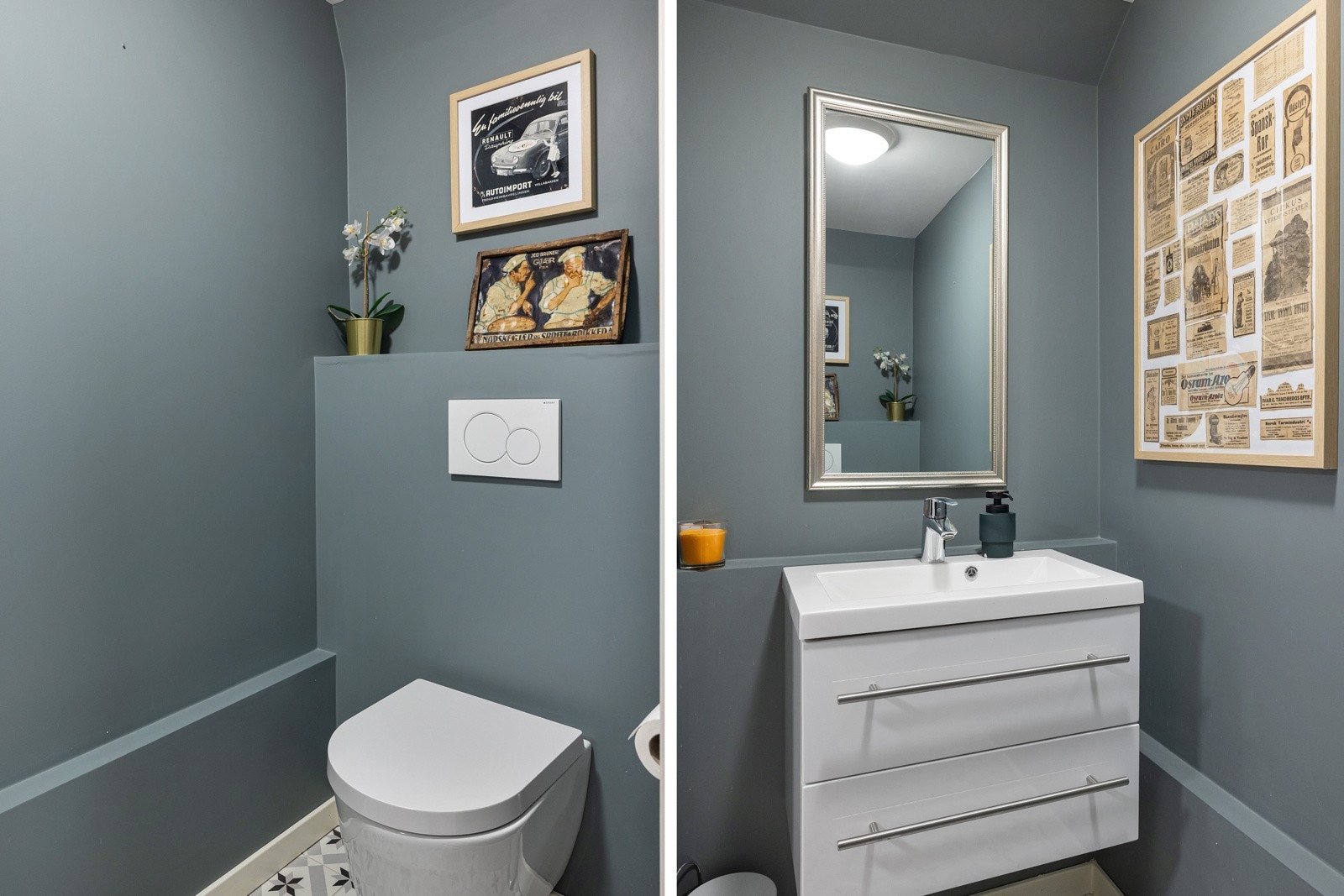 Det er ett pent innredet toalett underetasjen. Galleribilde