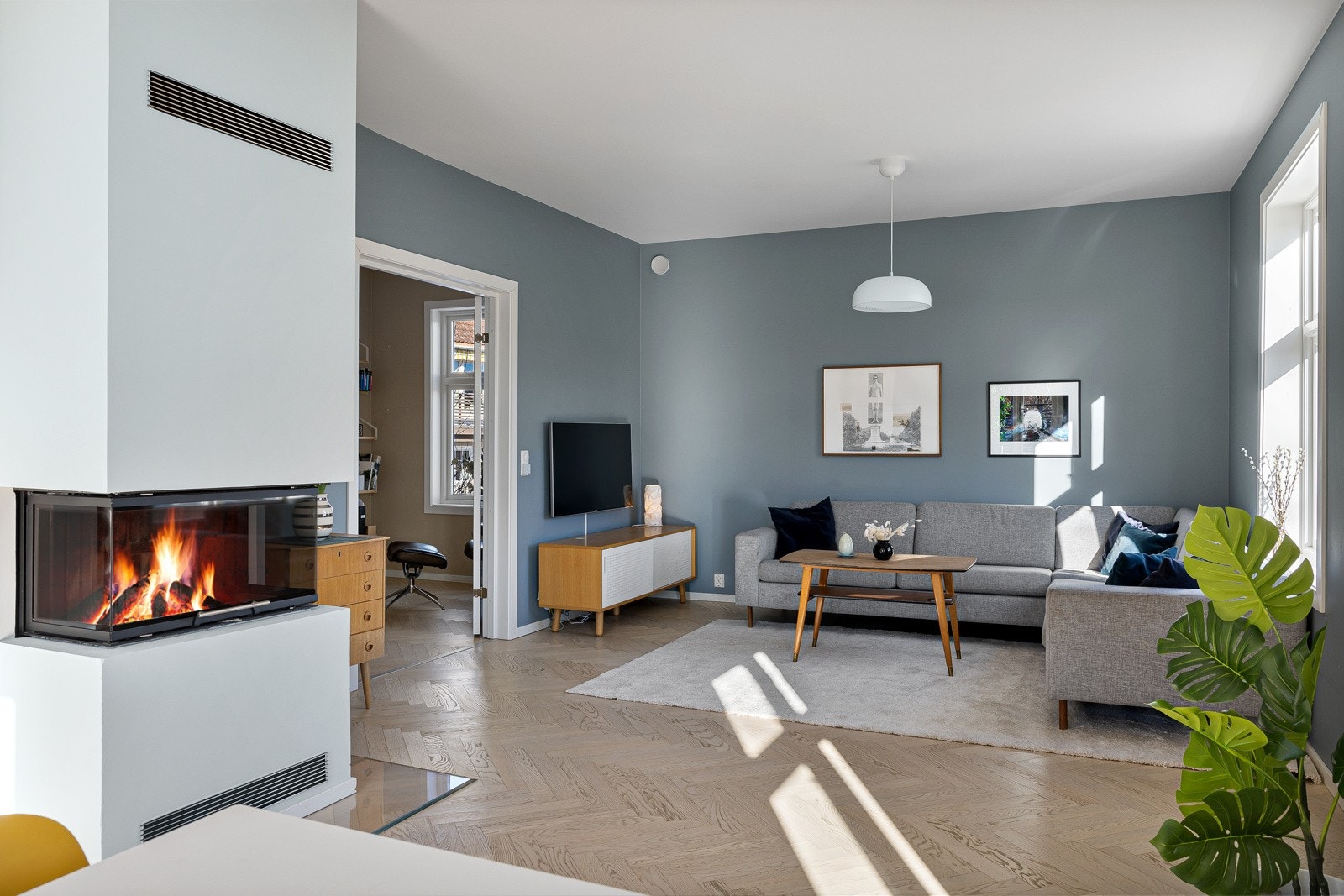 Pipen er rehabilitert og en flott peis er installert. Galleribilde