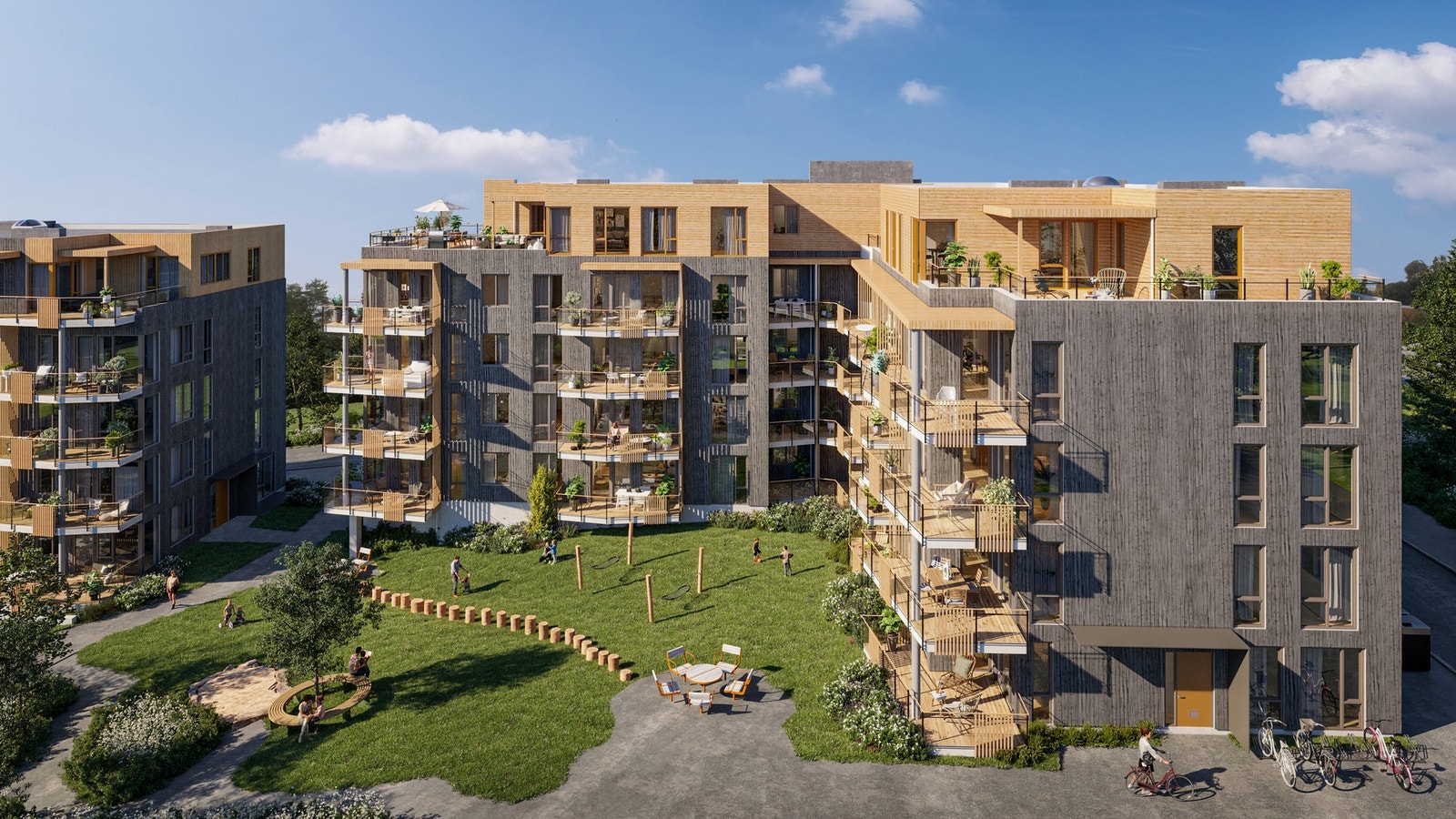 Hus E var ferdig bygd februar 2024. Illustrasjonsbilde Galleribilde