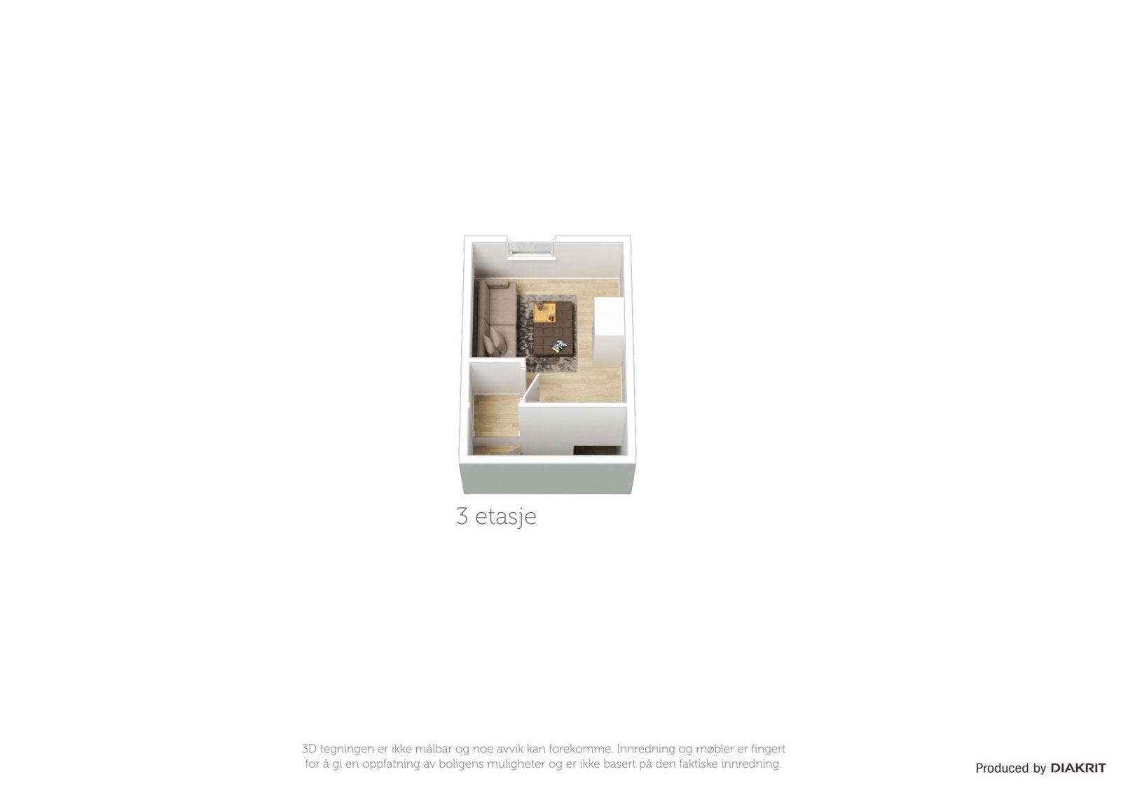 3D planskisse av loft fra fotografen. Galleribilde