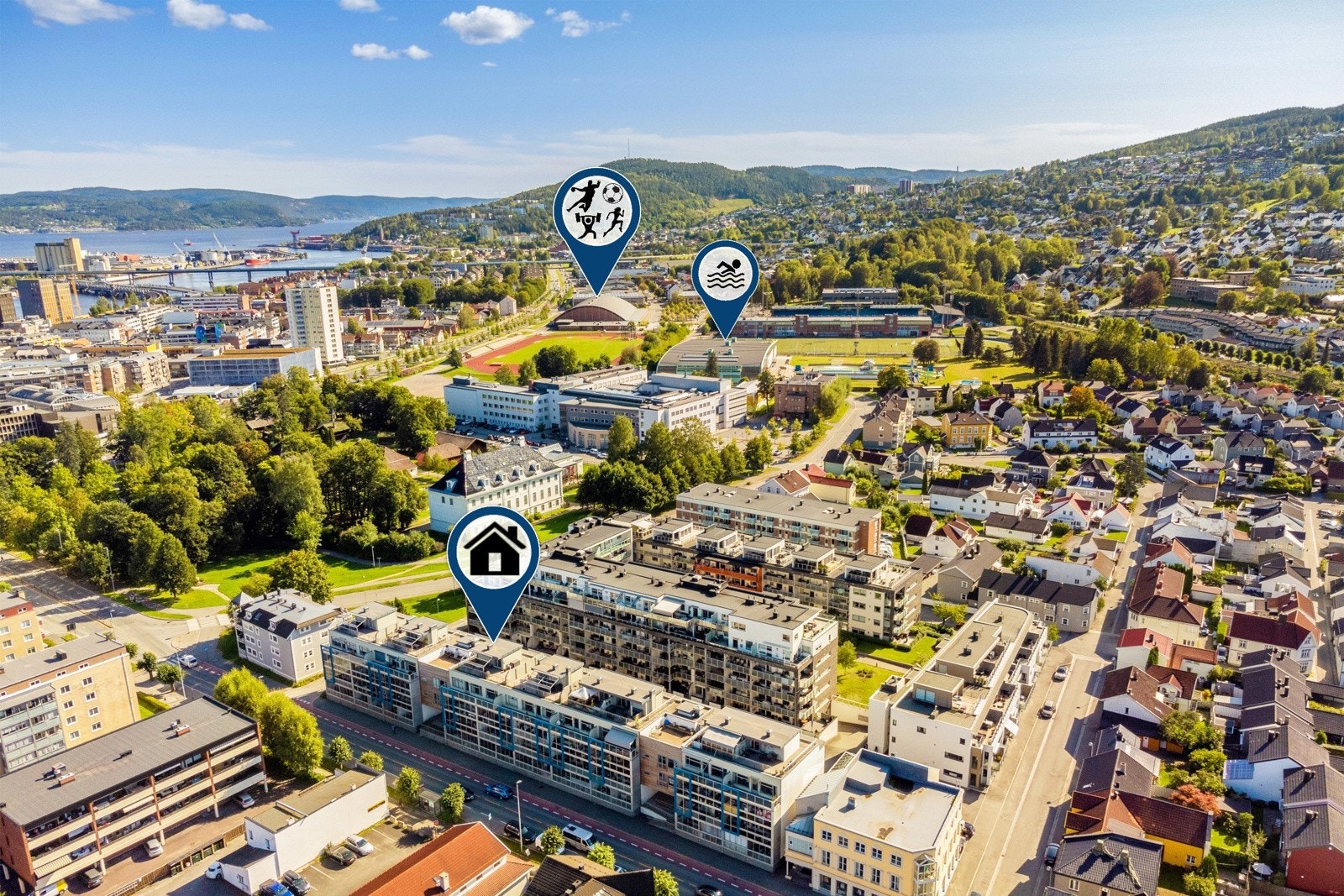 Meget sentral beliggenhet i Nybyen på Strømsø med kort gangavstand til skoler, barnehager og offentlig kommunikasjon i tillegg til et rikt utvalg av fasiliteter og servicetilbud i sentrum Galleribilde