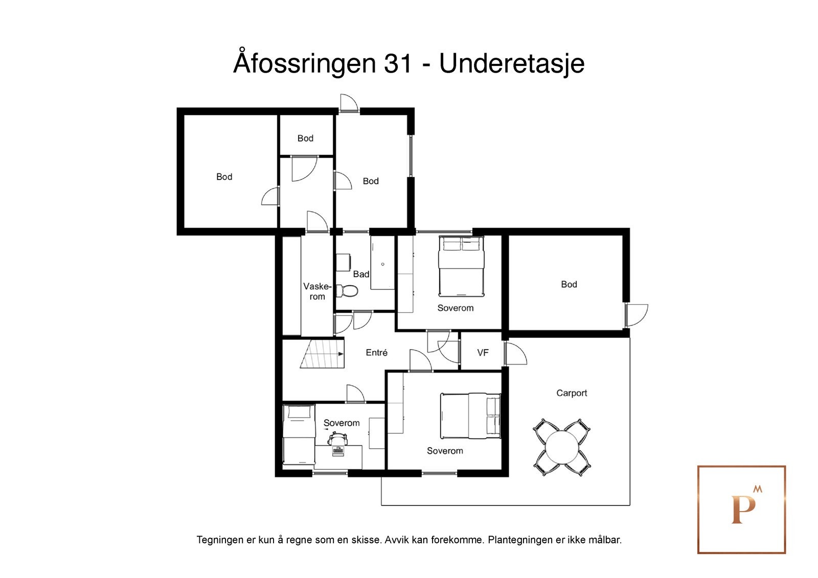 Planløsning underetasje. Galleribilde