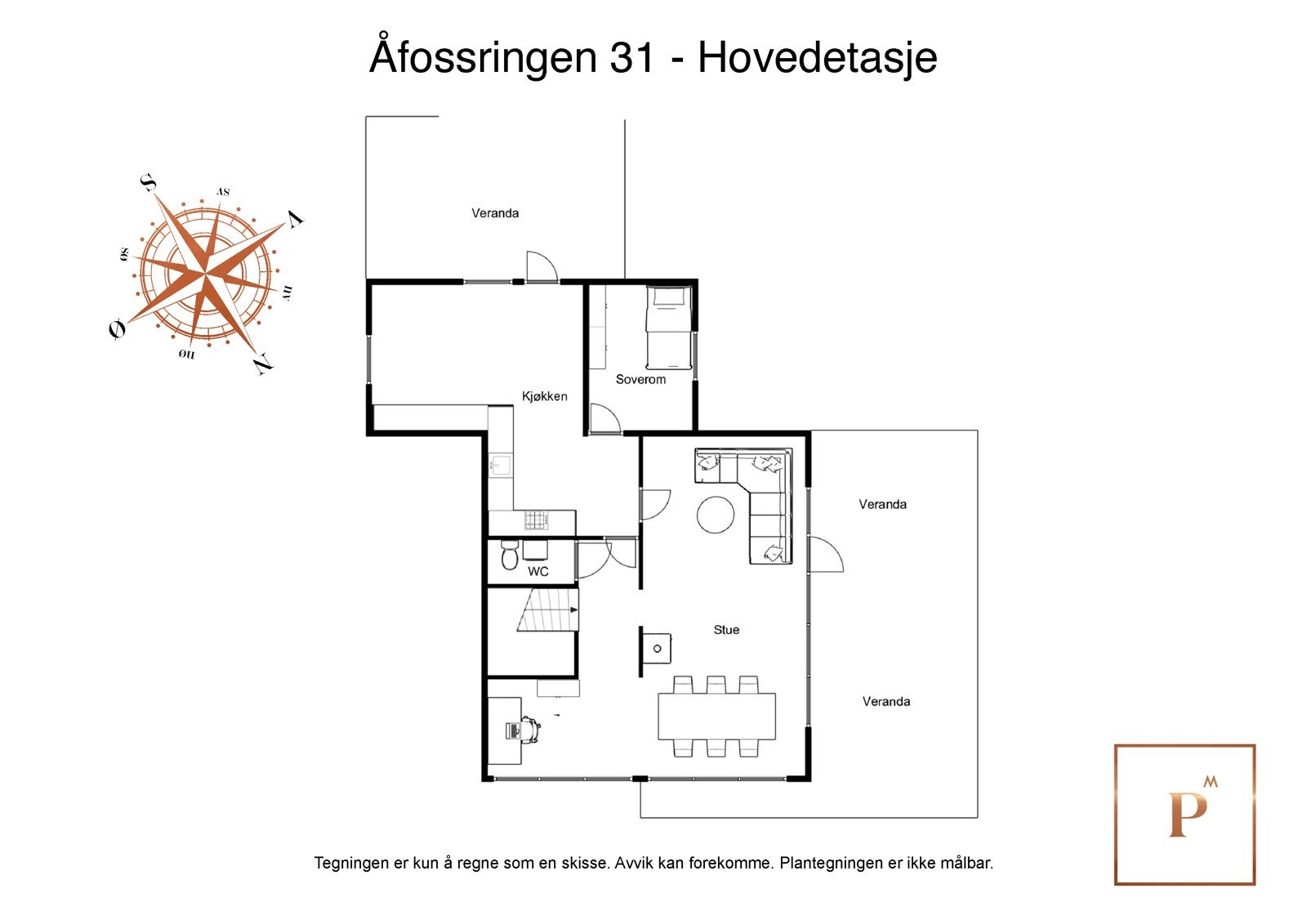 Planløsning hovedetasje. Galleribilde