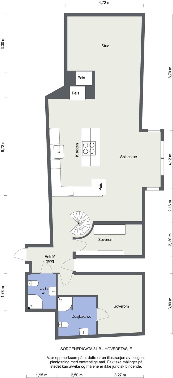 Plantegning hovedetasje Galleribilde