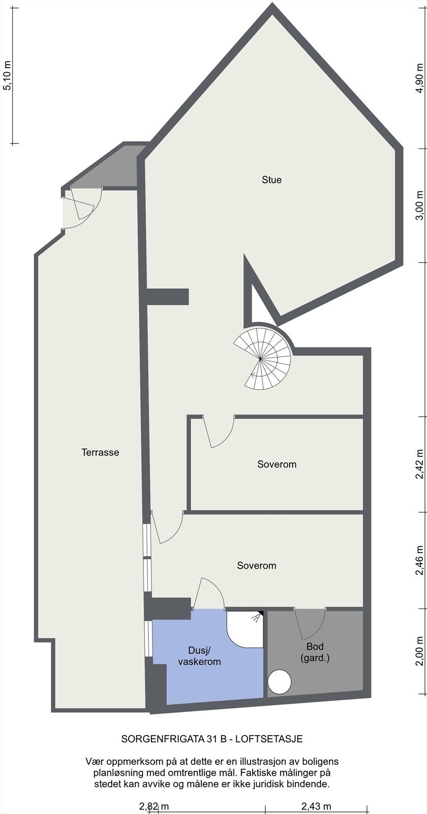 Plantegning loft Galleribilde