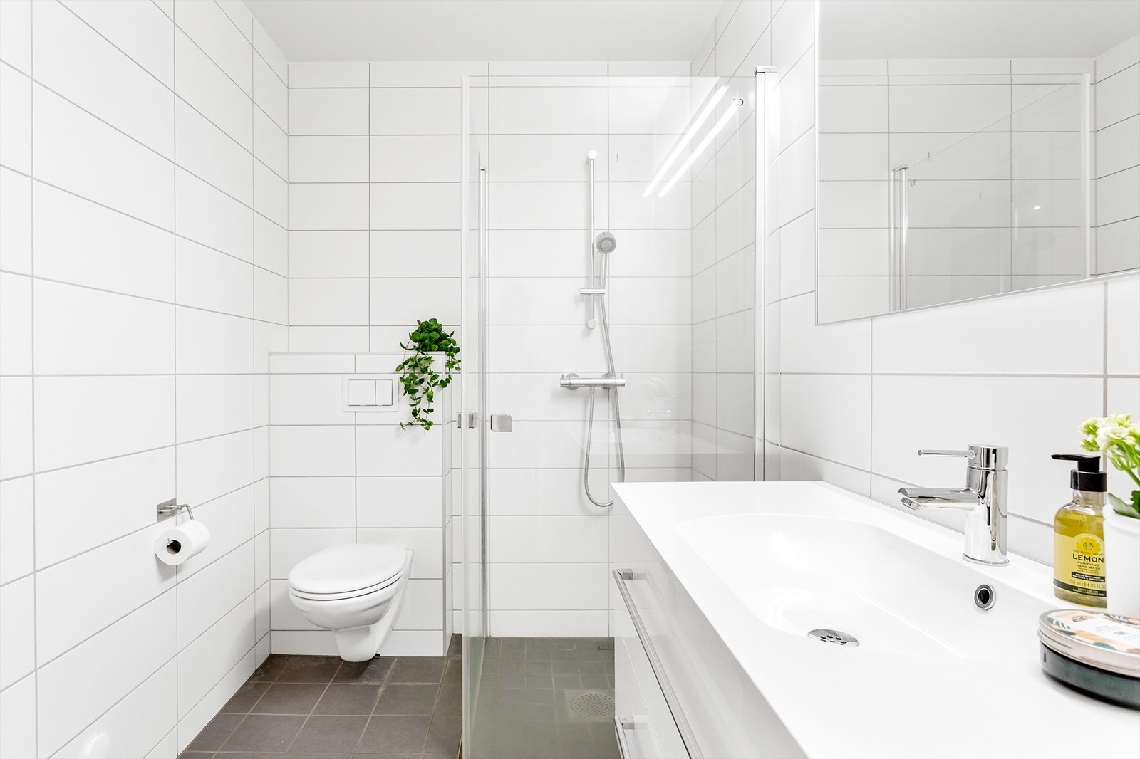 Det er opplegg for og plass til vaskemaskin. Galleribilde