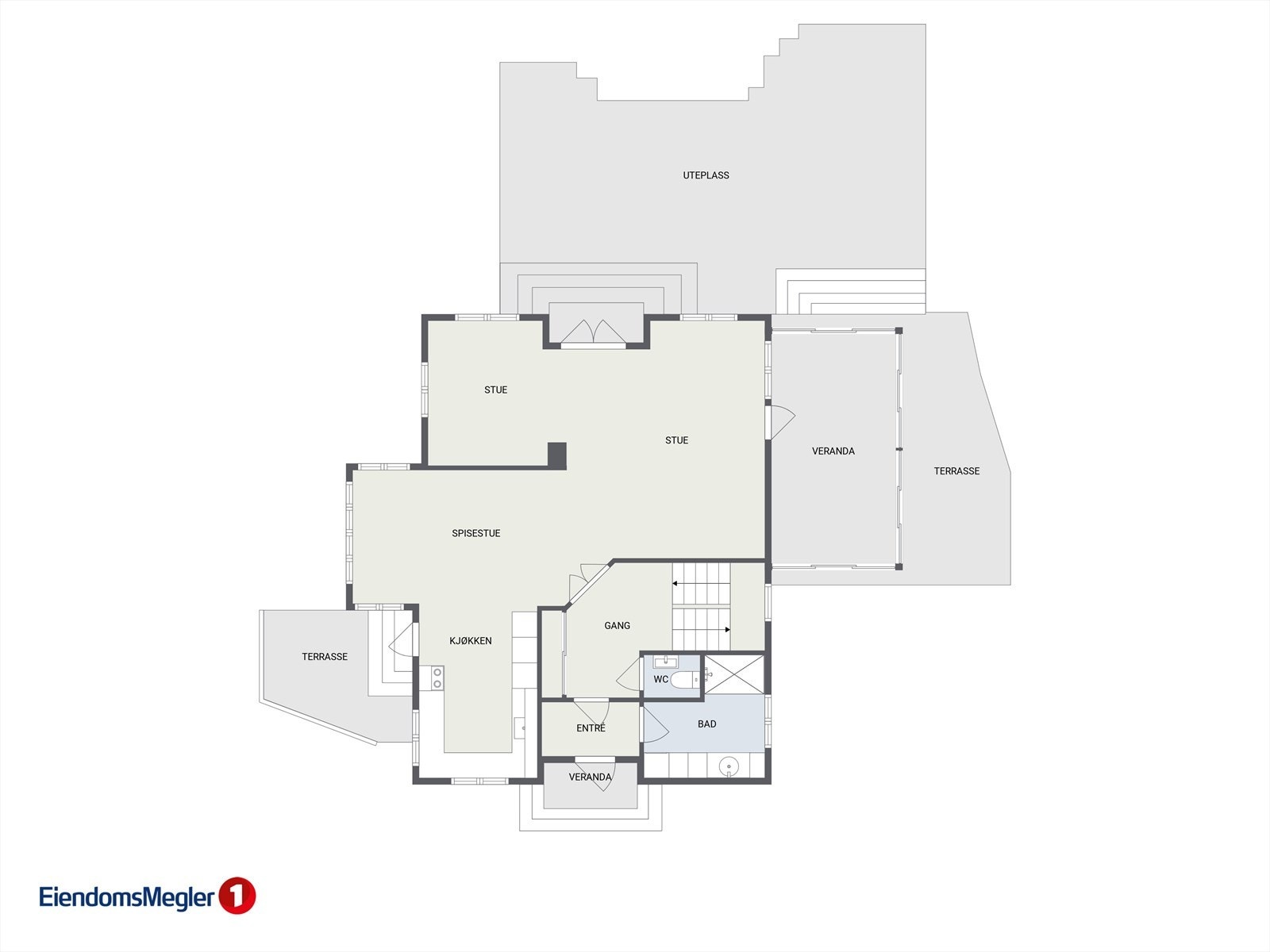 Planløsning av boligens 1. etasje. Galleribilde