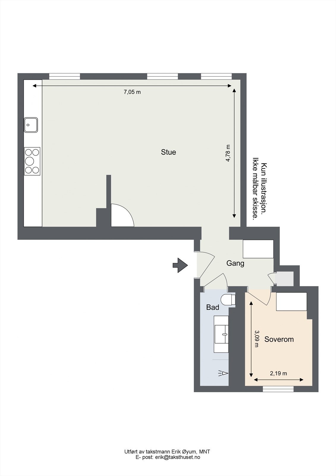 Målsatt plantegning Galleribilde