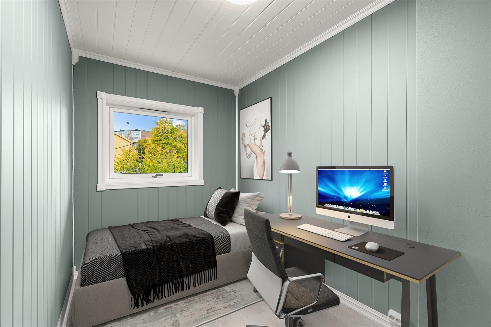 Soverom II erbeliggende i 2 etasje og har plass til seng, pult m.m. Galleribilde