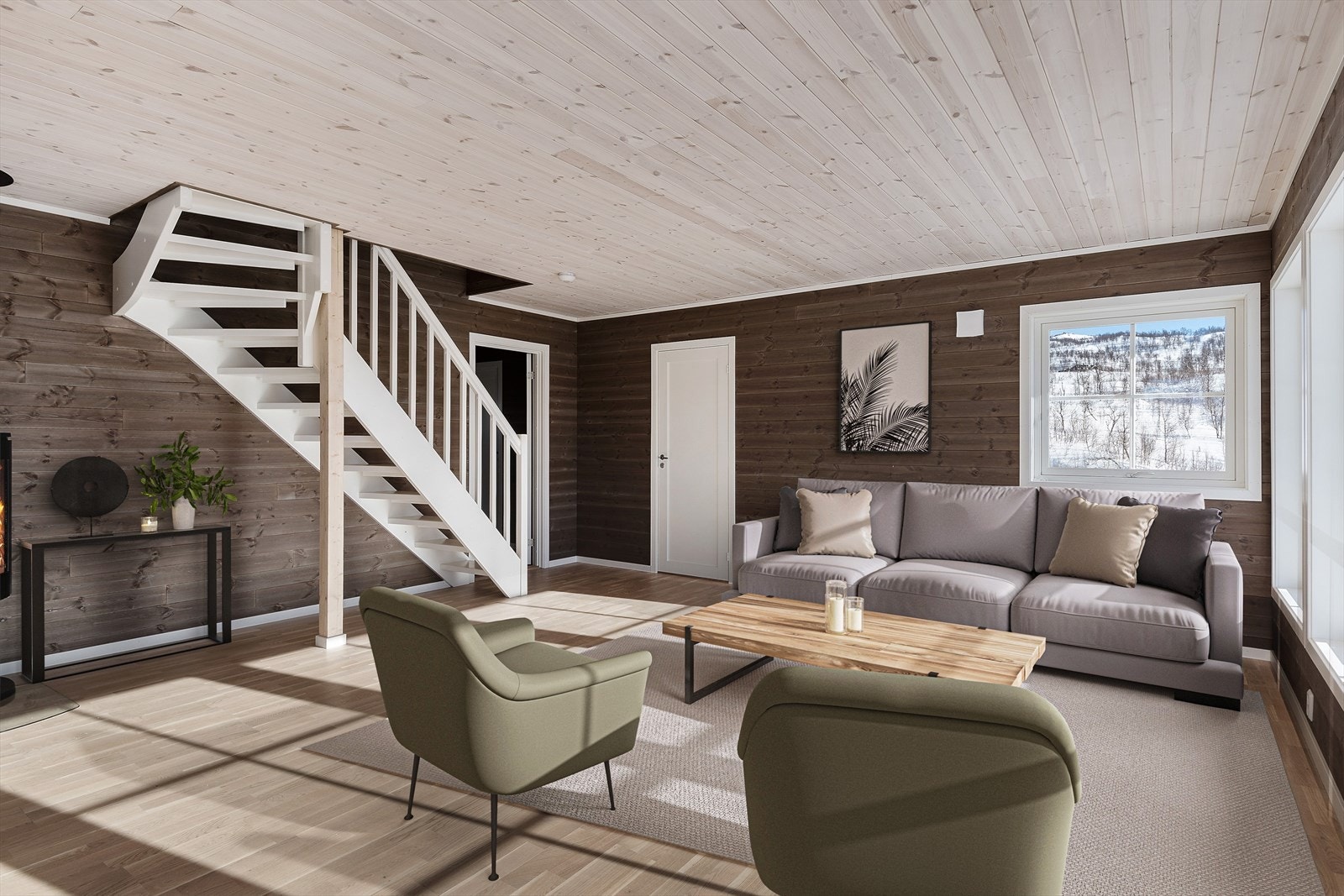 Det er gjort moderne og behagelige fargevalg Galleribilde