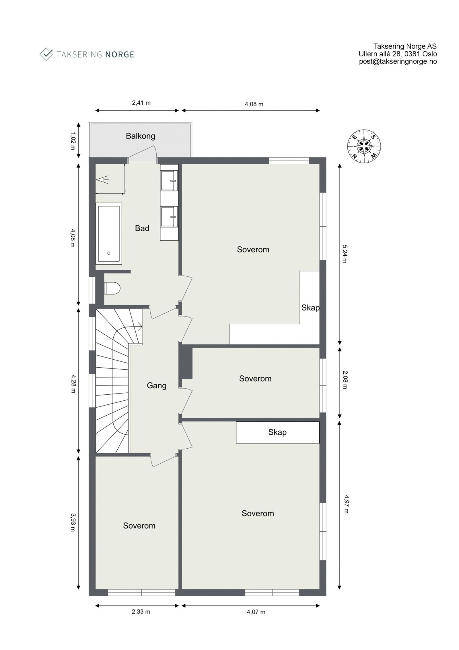 Målsatt plantegning 2. etasje. Galleribilde