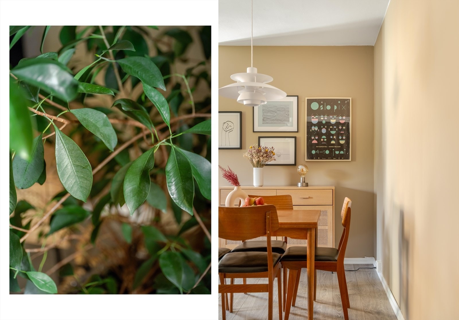 Vegger og tak ble malt i tidsriktige farger i 2021, noe som skaper en innbydende atmosfære. Galleribilde