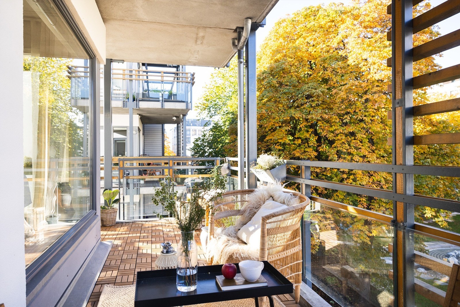 Fra stuen har en adkomst til boligens fantastiske balkong Galleribilde
