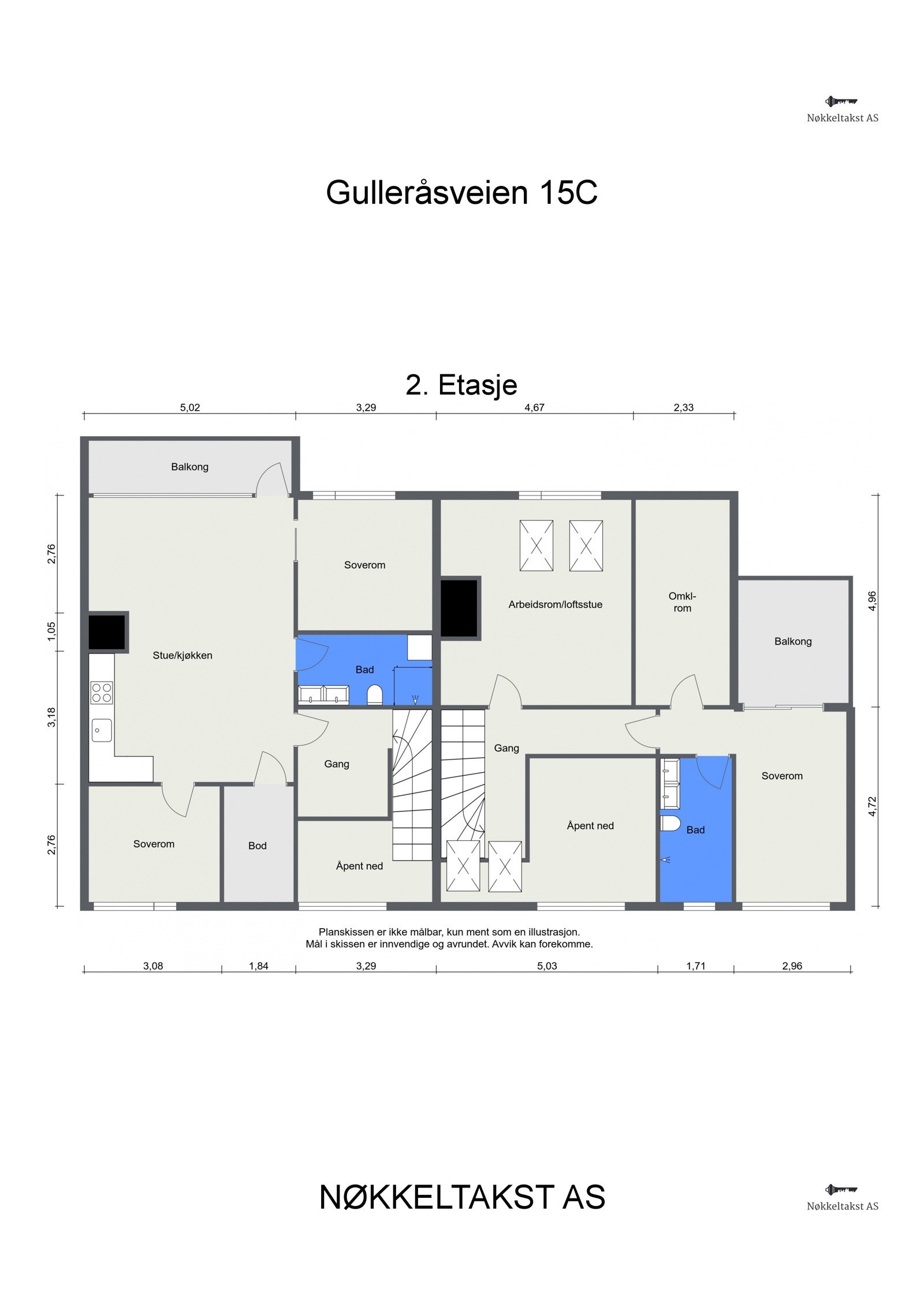 Plantegning anndre etasje Galleribilde