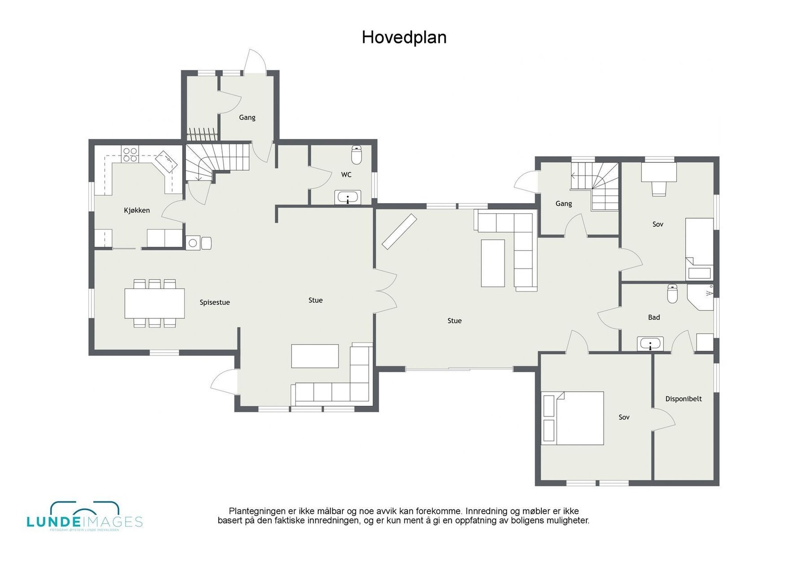 Plantegning hovedplan - ikke målbar Galleribilde