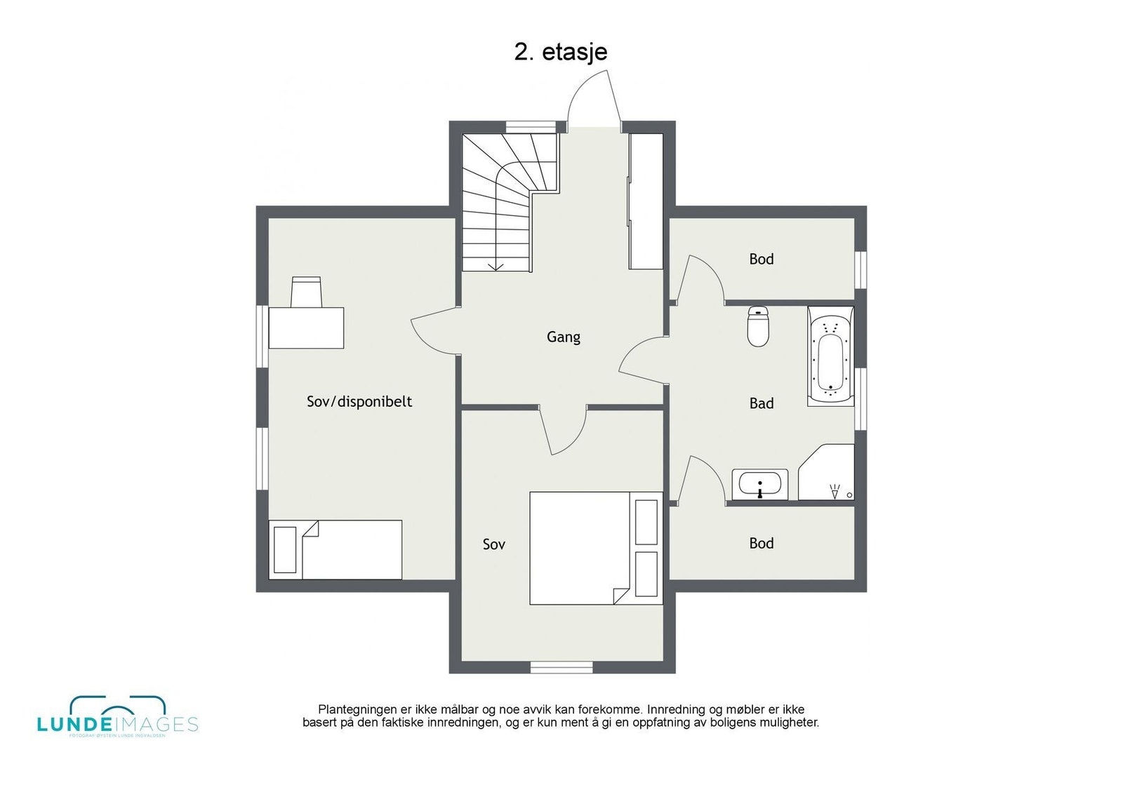 Plantegning loftsetasje - ikke målbar Galleribilde