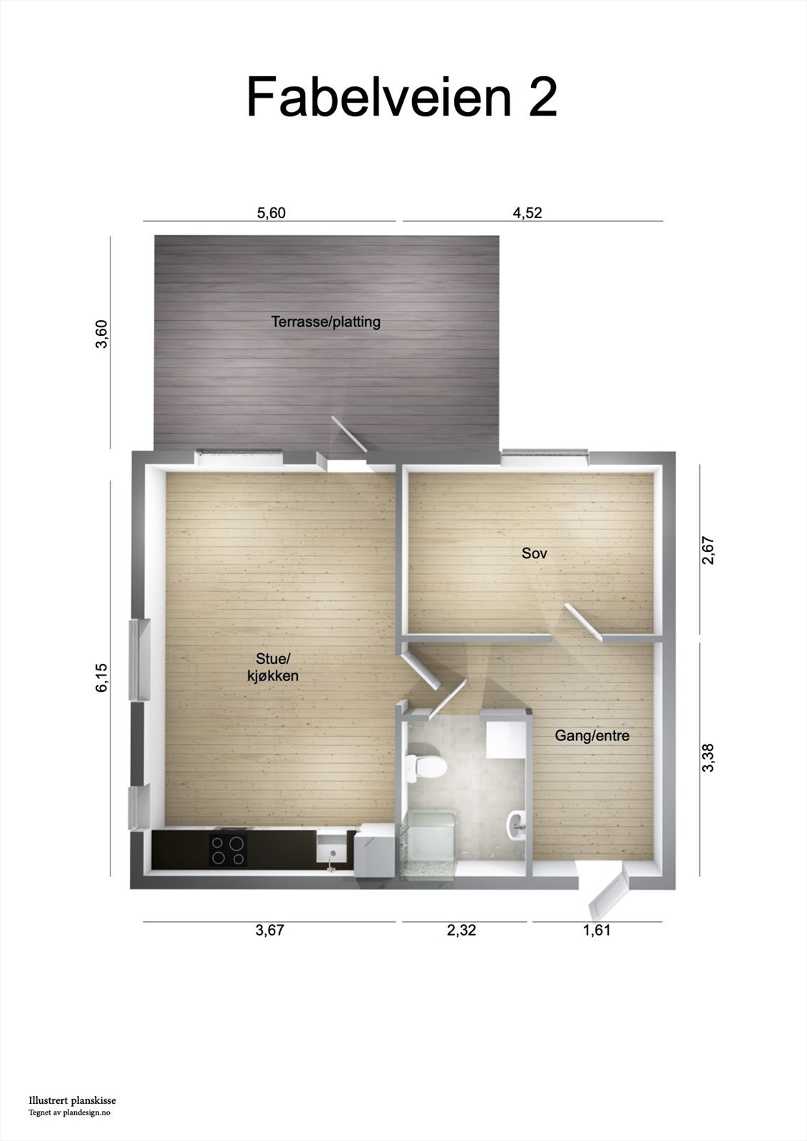 Fabelveien 2 - Illustrert planskisse Galleribilde