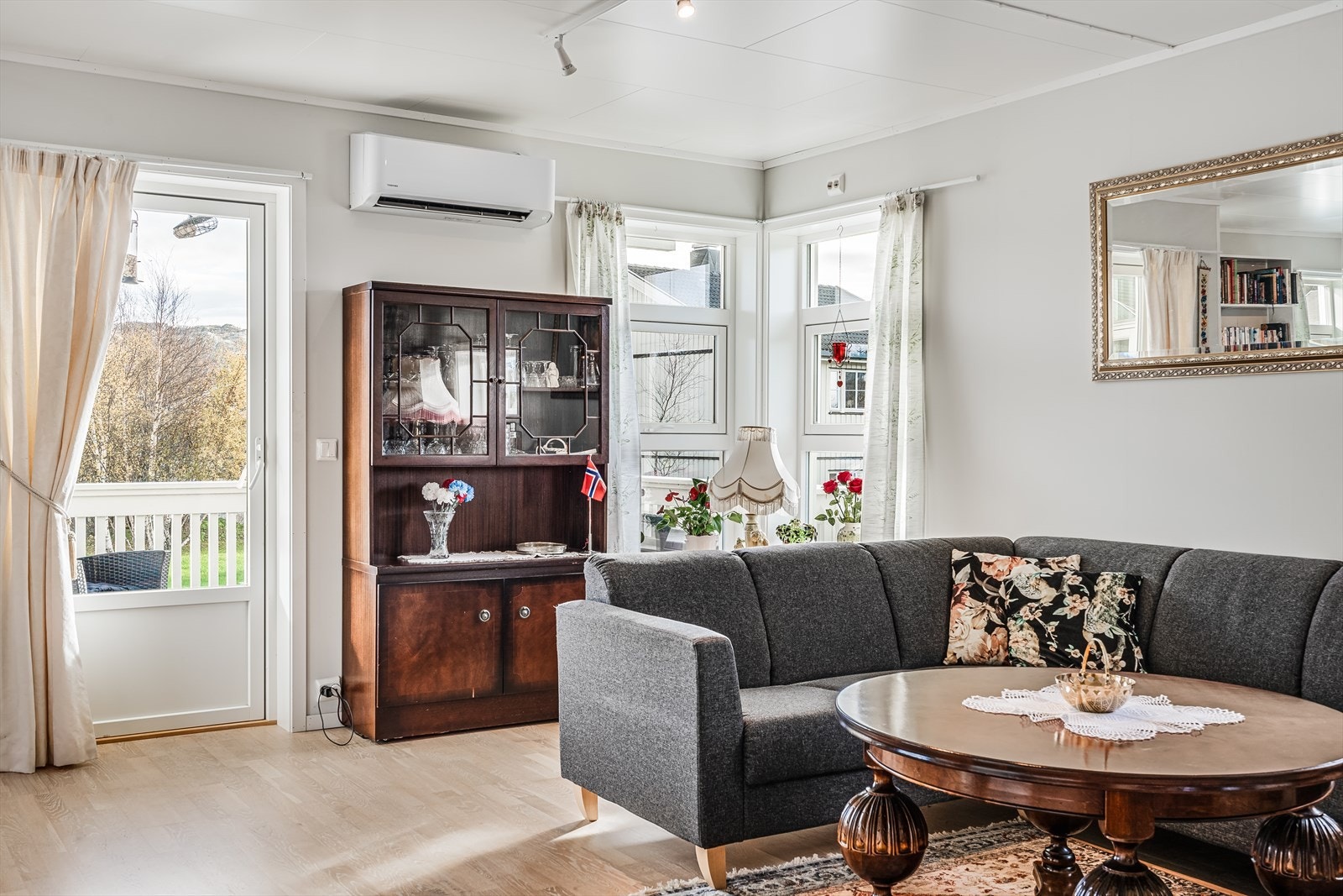 Det ble montert en luft/luft varmepumpe i 2019. Galleribilde