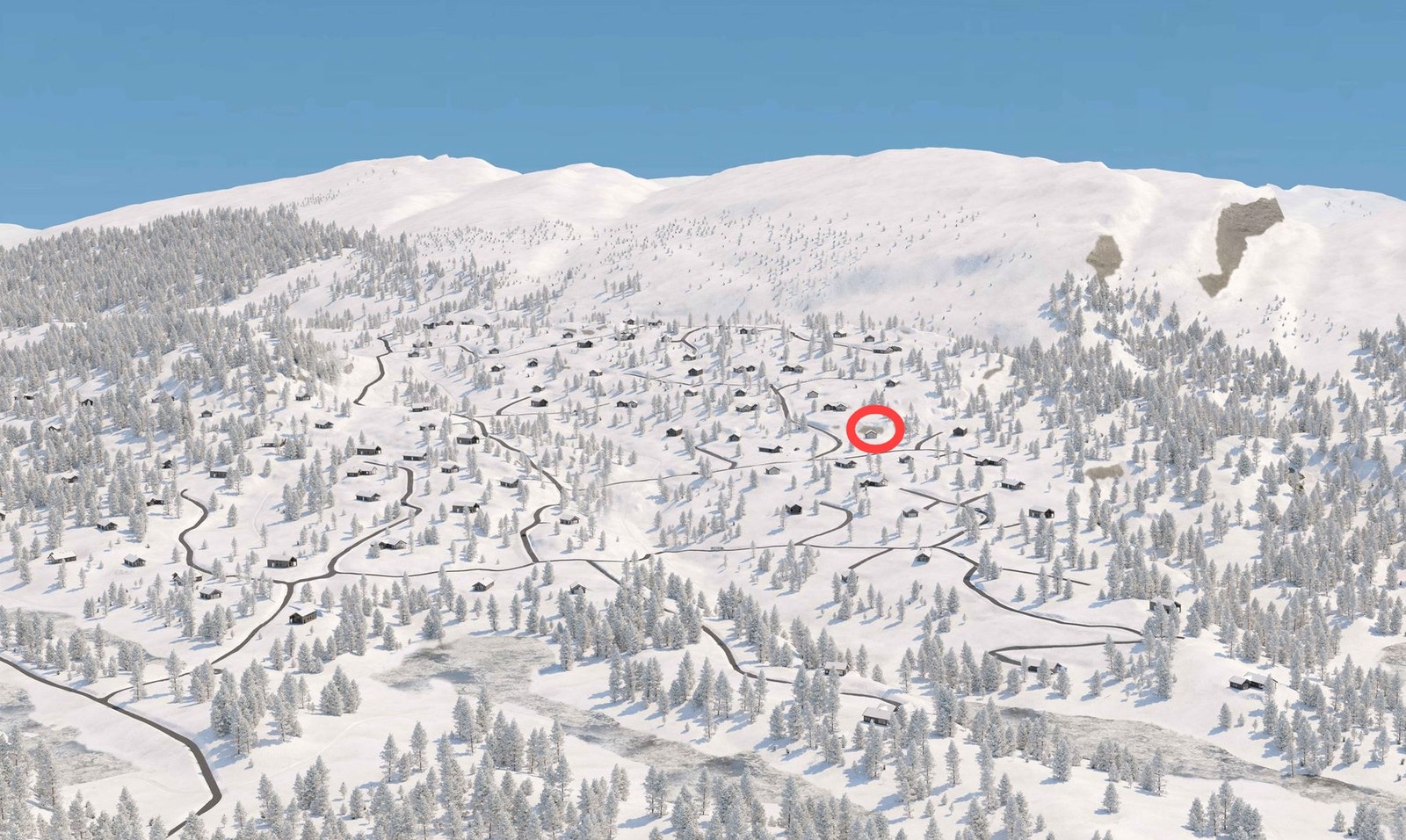 Illustrasjon tomteområde med tomt G21 markert. Galleribilde