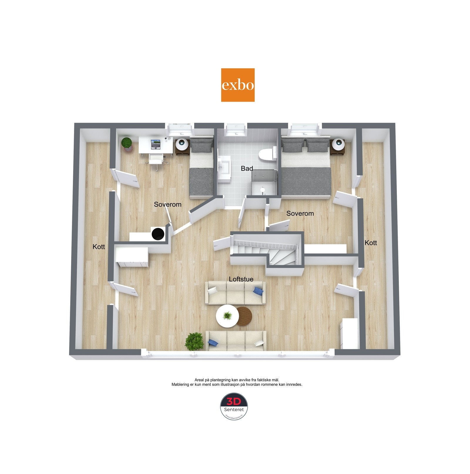 Plantegning loftsetasjen Galleribilde