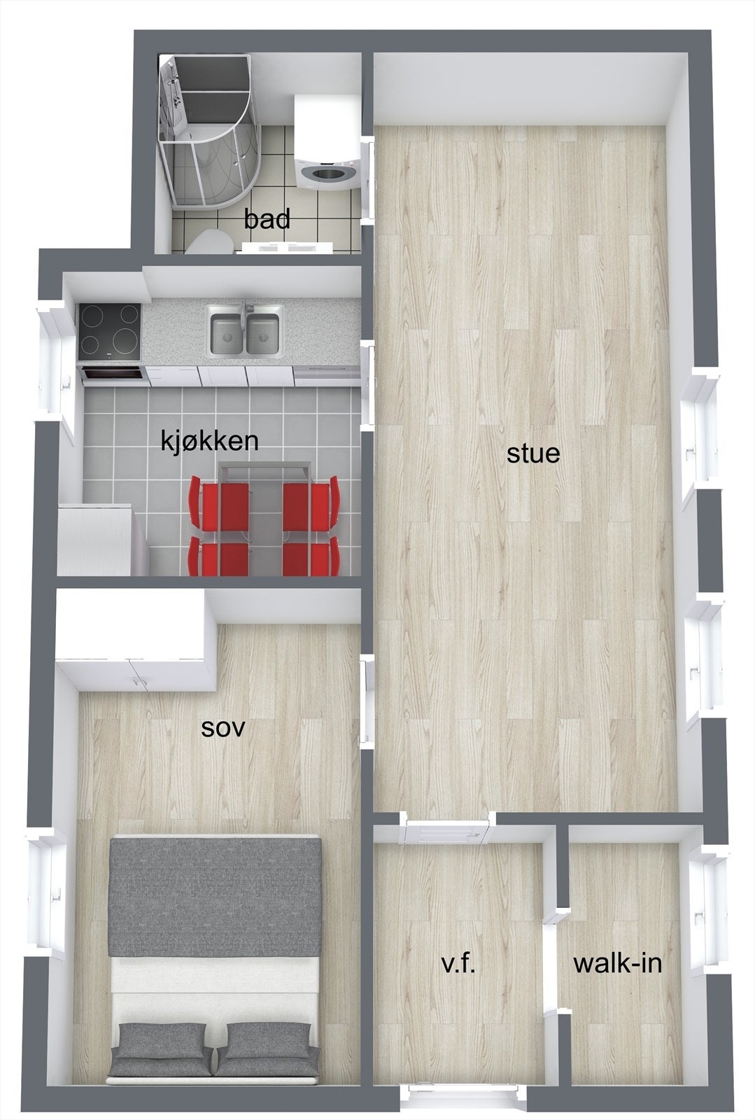 Kjellerleilighet. Galleribilde