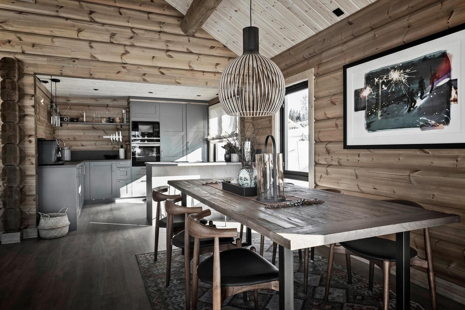 Foto fra kjøkken i en av våre hyttemodeller. Kjøkken fra Huseby medfølger Galleribilde