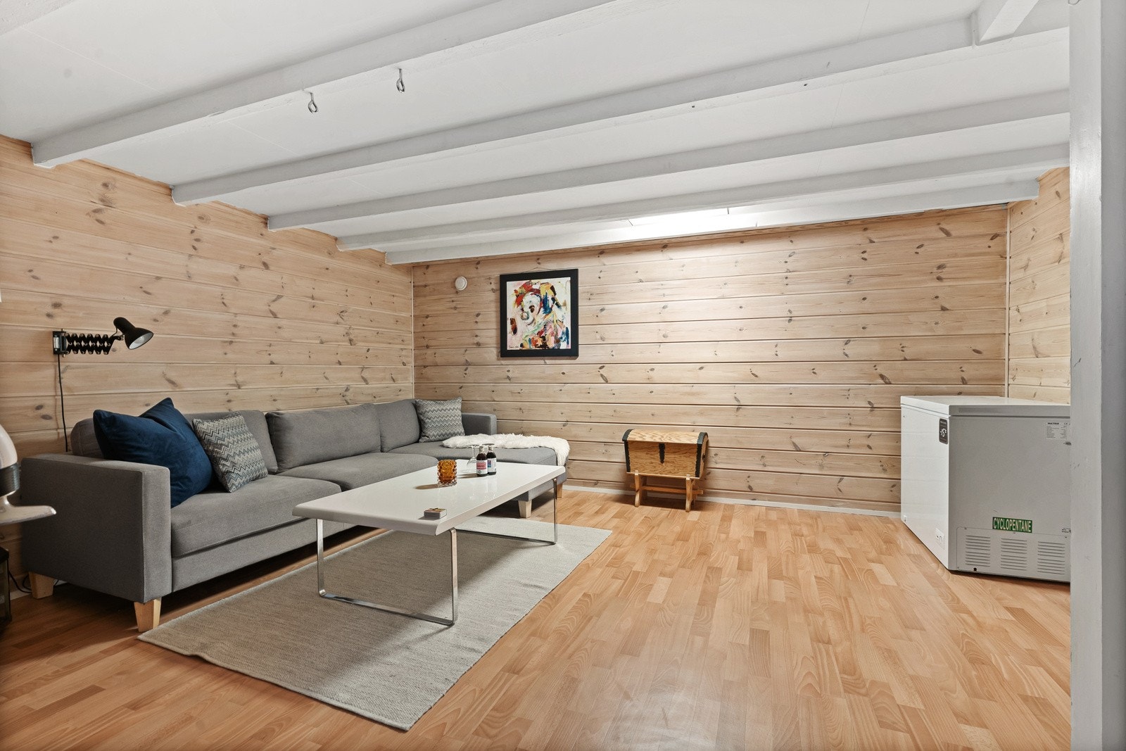 Kjelleretasjen inneholder kjellerrom og vaskerom. Kjelleren er innredet i nyere tid og det gjøres oppmerksom på at dette kan være et søknadspliktig tiltak. Galleribilde