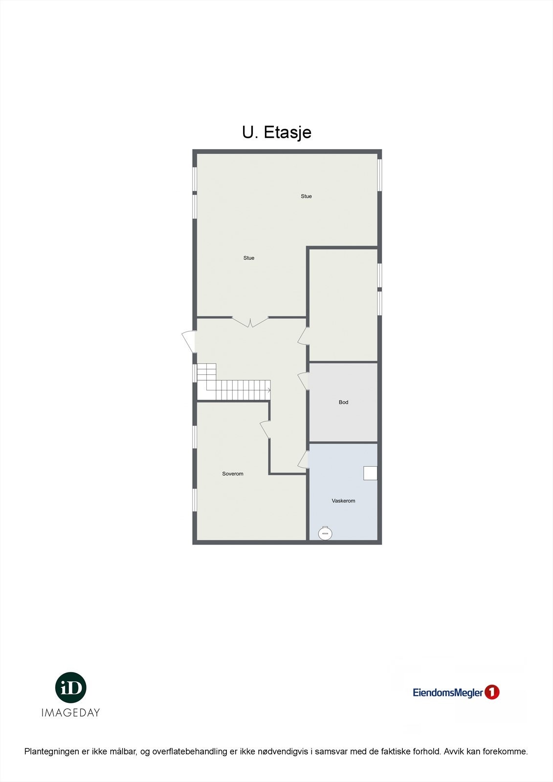 Planløsning av boligens underetasje. Galleribilde