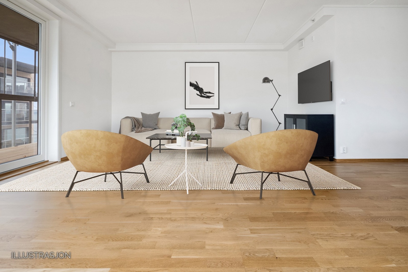 God plass for stor sofagruppe. Galleribilde