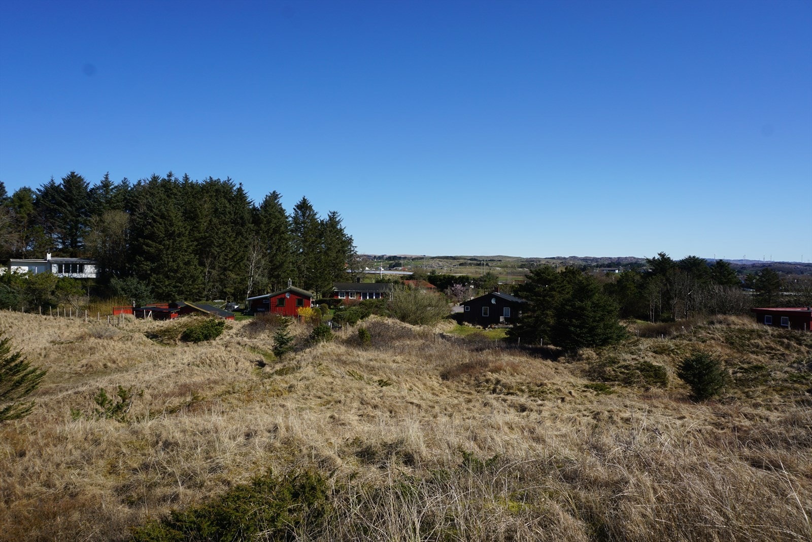 Fra strand opp mot hyttefeltet. Galleribilde