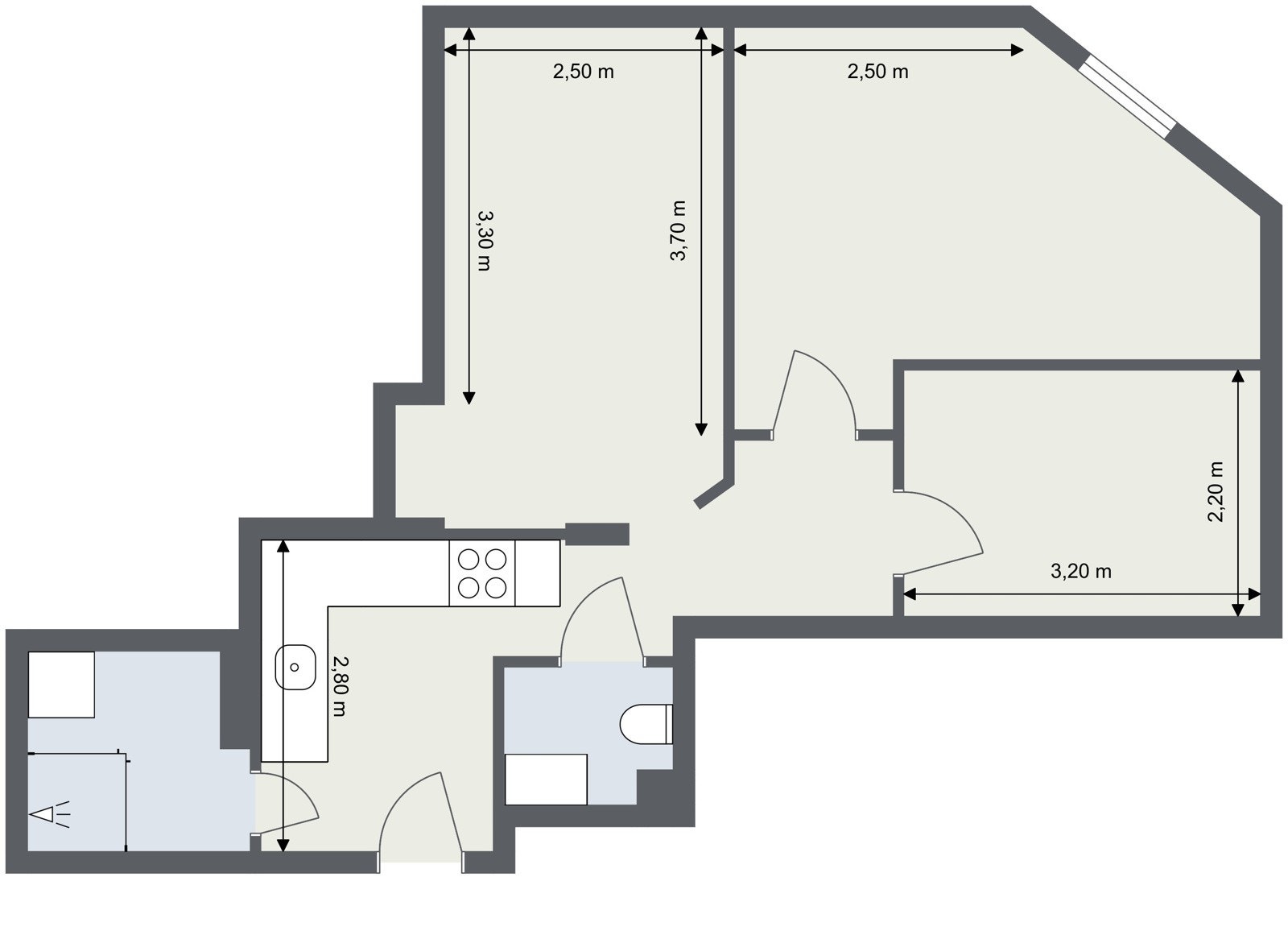 Calymayers gate 9A - 3.etasje - 2D Floor Plan (1) Galleribilde