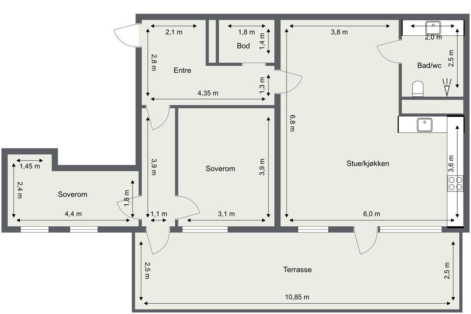 Alternativ planløsning Galleribilde
