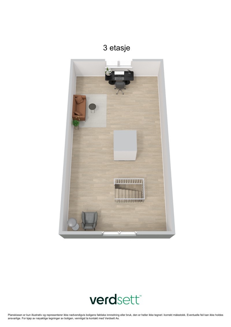 Planteikning 3D 3. etasje Galleribilde