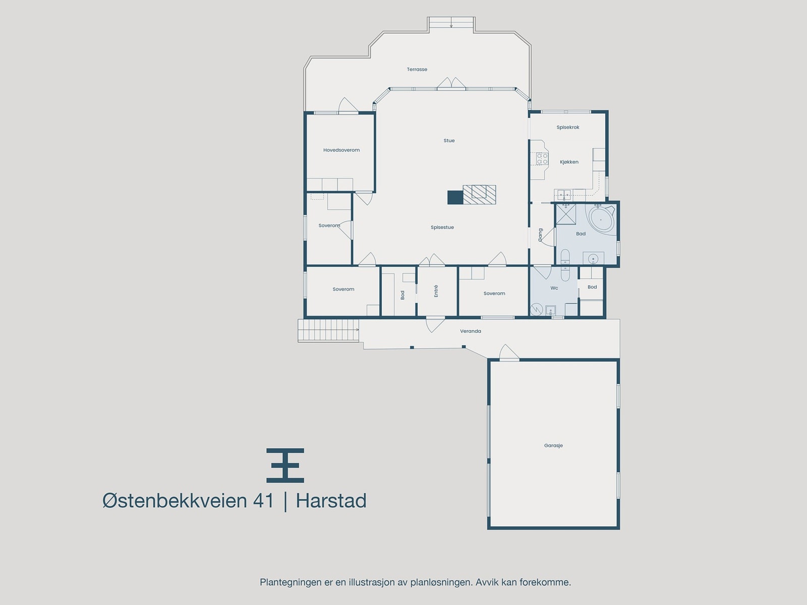 Plantegning hoveddel Galleribilde