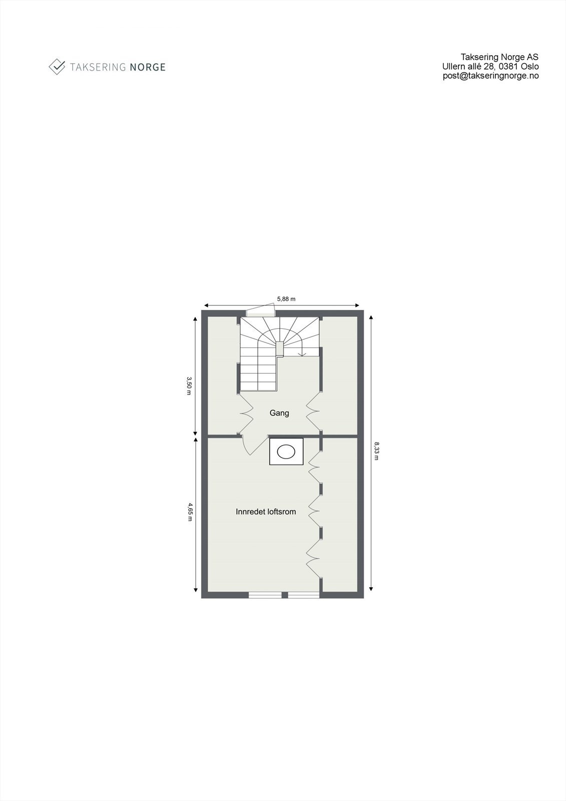 Plantegning loftsetasje. Galleribilde