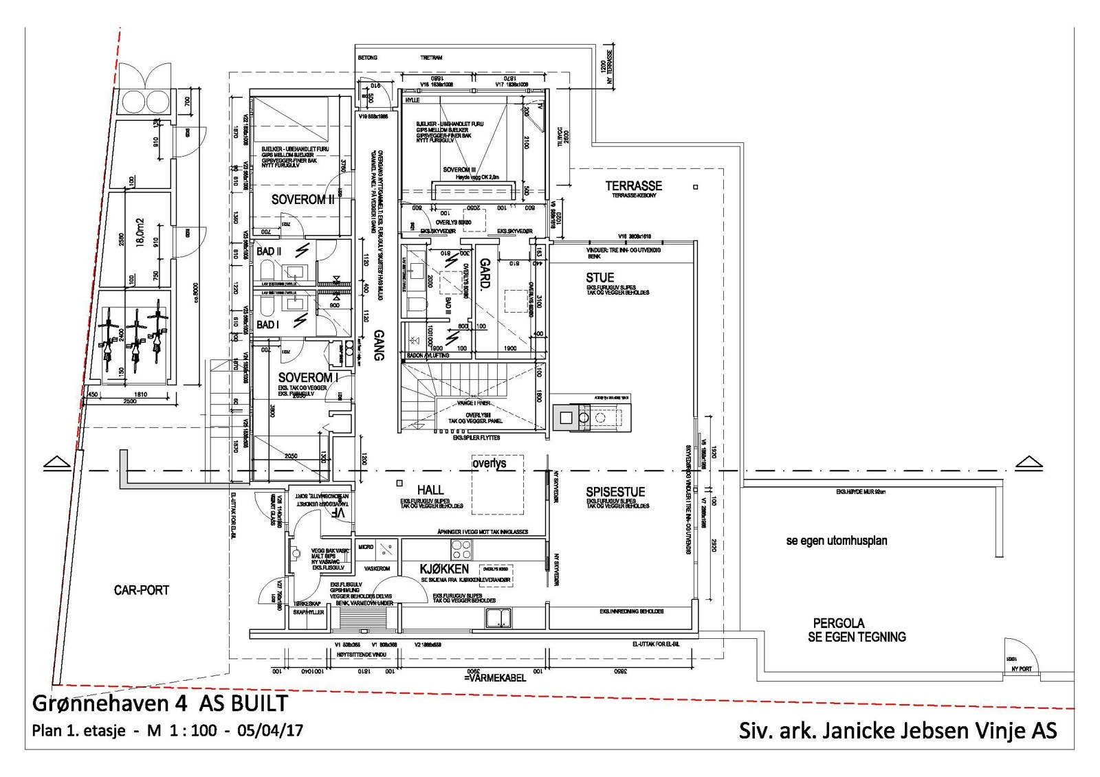 Plantegning 1.etg Galleribilde