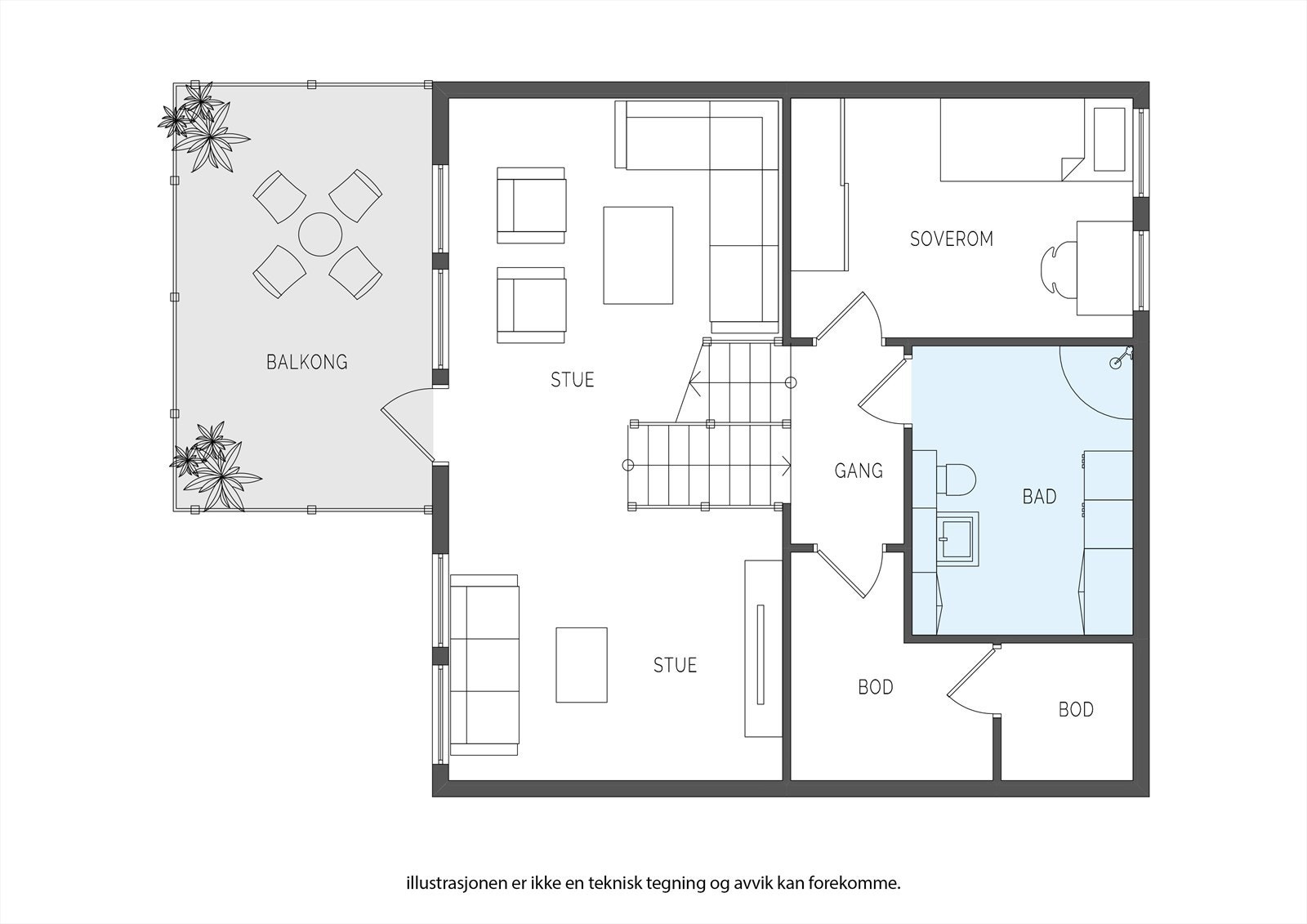 Plantegning 1 og 2 plan Galleribilde