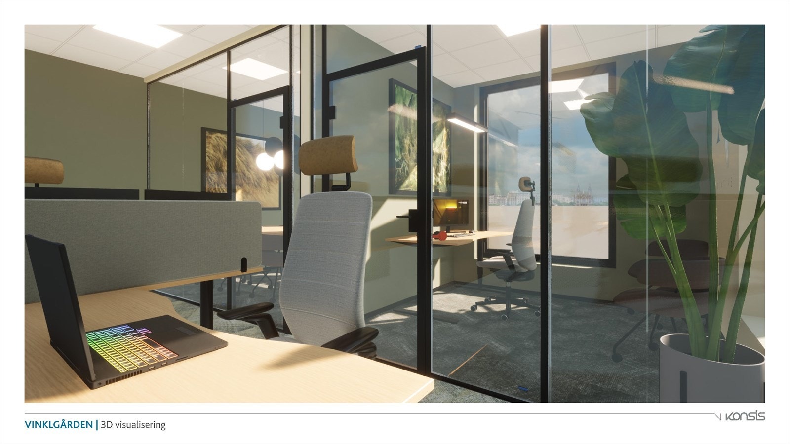 Illustrasjon - visualisering av næringslokaler Galleribilde