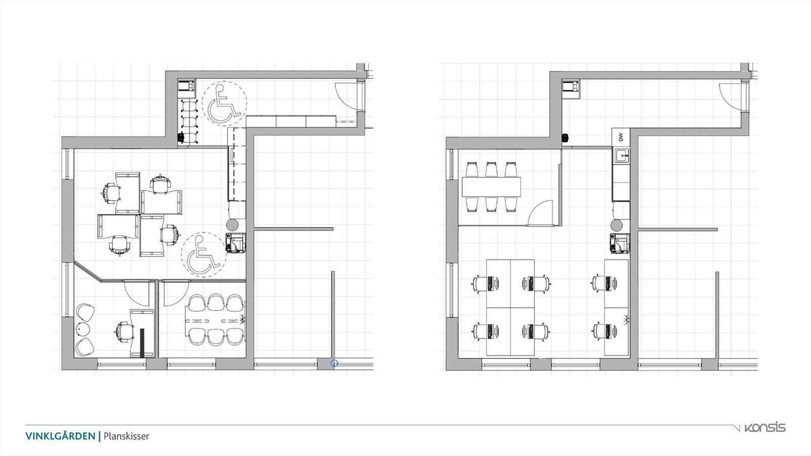 Konseptskisse fra Konsis med forslag til inndeling. Galleribilde