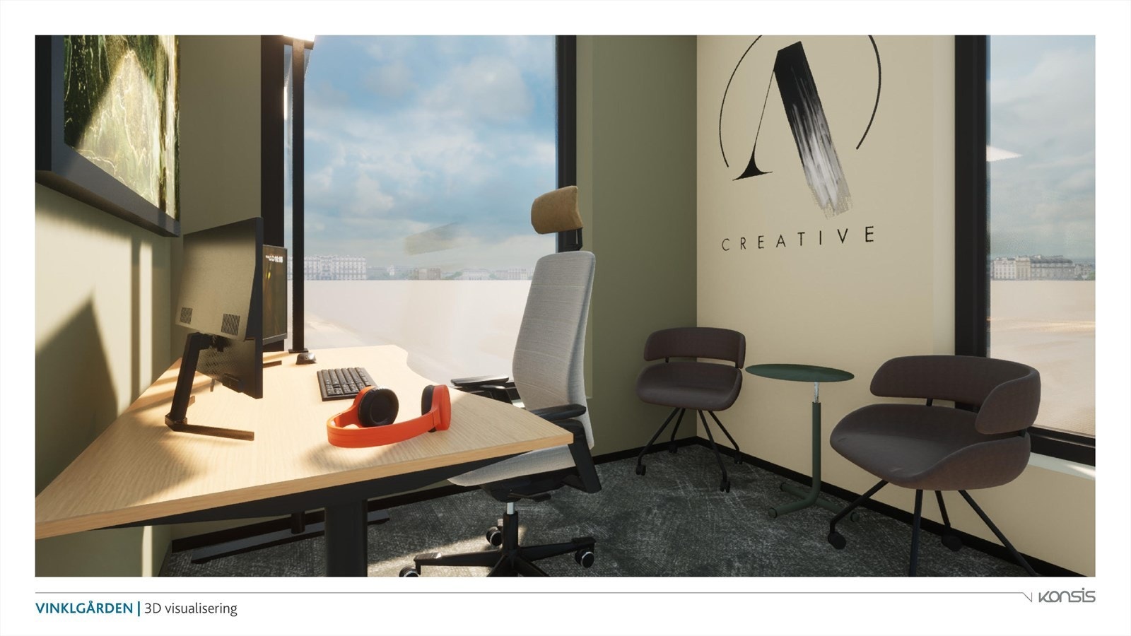 Illustrasjon - visualisering av næringslokaler Galleribilde