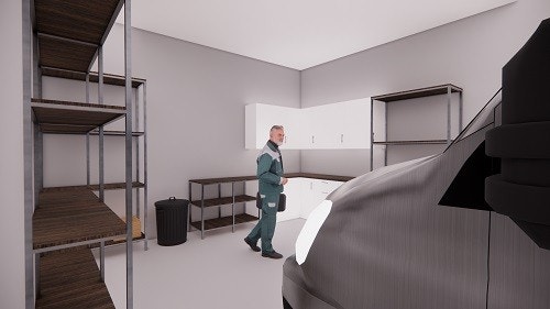 Illustrasjons bilder: Under mesanin. Perfekt til bedrift, lager og hobby Galleribilde