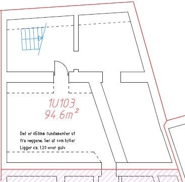 Planløsning for underetasjen som er lager Galleribilde